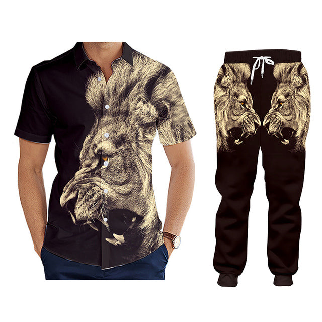 Casual Men's Tracksuit Hoodie Pants 3D Image