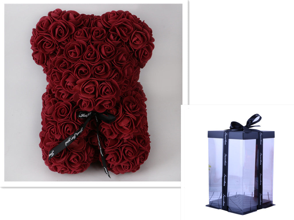 Rose Bear Eternal Flower PE Foam Bear 25cm Valentine's Day Gift