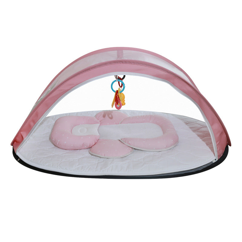 Folding breathable mosquito net in bb crib