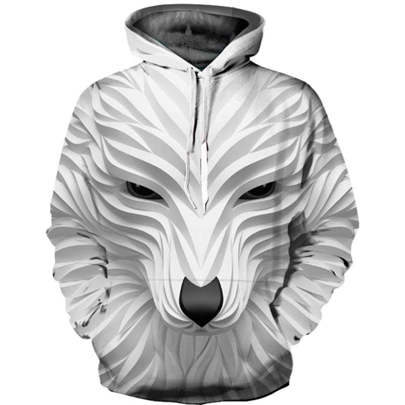 Long Sleeve Hoodies Men Casual Pullovers Hooded Animal 3D Printed Streetwear