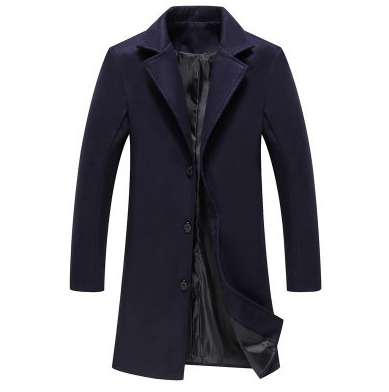 Autumn / Winter Men Solid Color Casual Business Woolen Coat