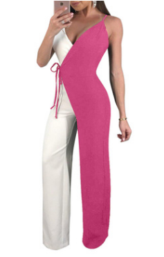 Colorblock wide leg pants