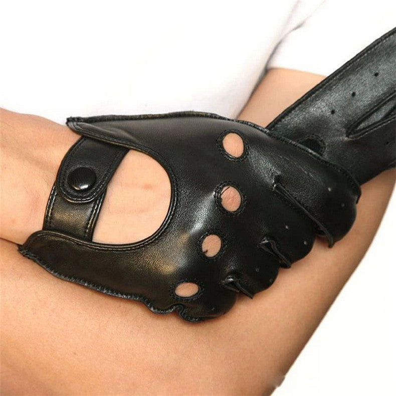 Men's Leather Driving Touch Screen Gloves