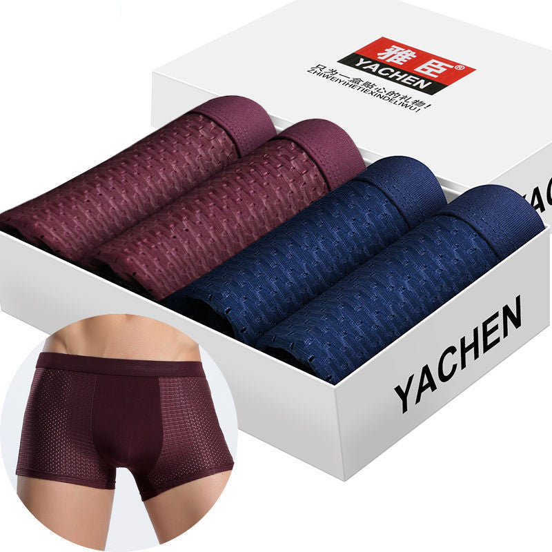 Silky mesh boxer briefs 4 piece sets