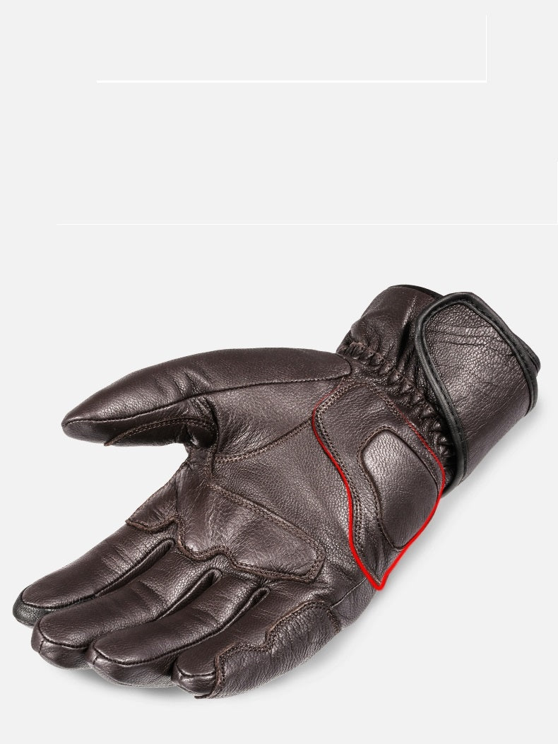 Men Winter Motorcycle Leather Gloves