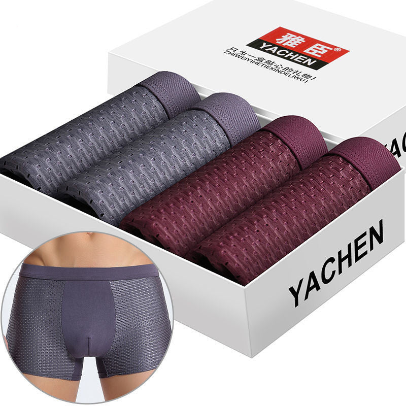 Silky mesh boxer briefs 4 piece sets