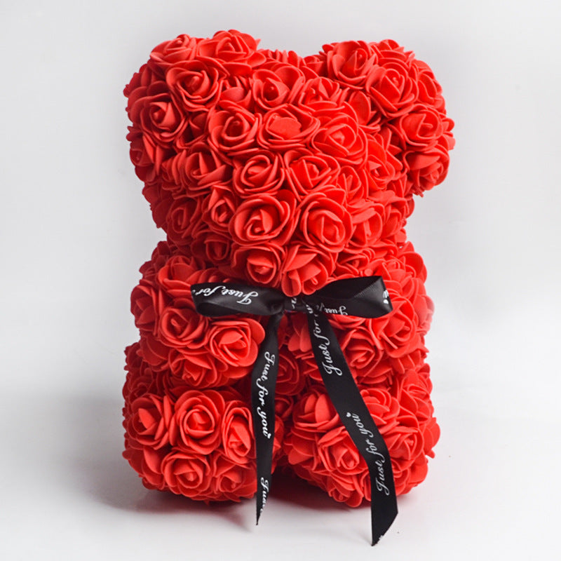 Rose Bear Eternal Flower PE Foam Bear 25cm Valentine's Day Gift