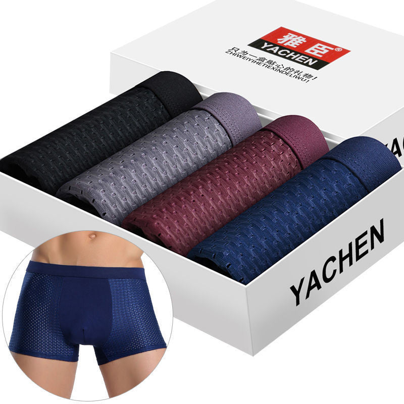 Silky mesh boxer briefs 4 piece sets