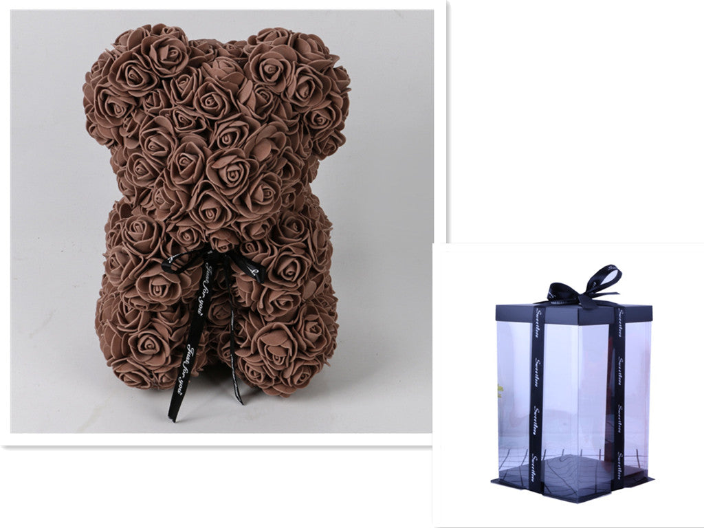 Rose Bear Eternal Flower PE Foam Bear 25cm Valentine's Day Gift