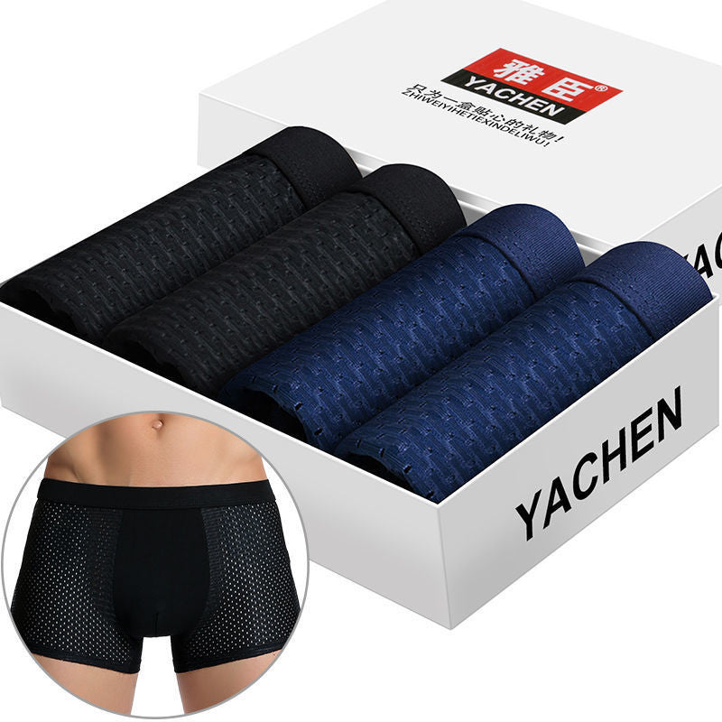 Silky mesh boxer briefs 4 piece sets