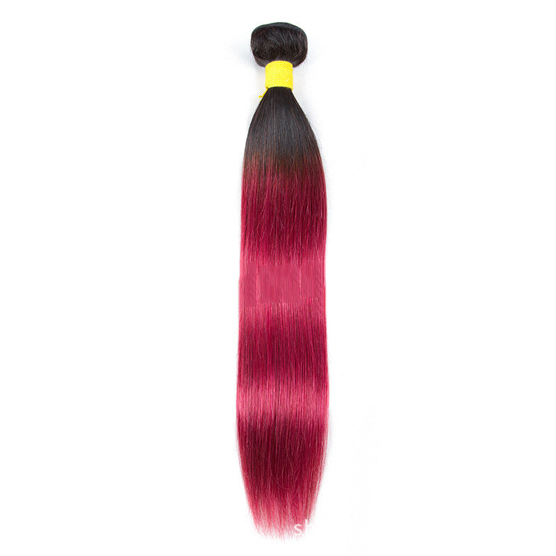 Gradient real hair wig