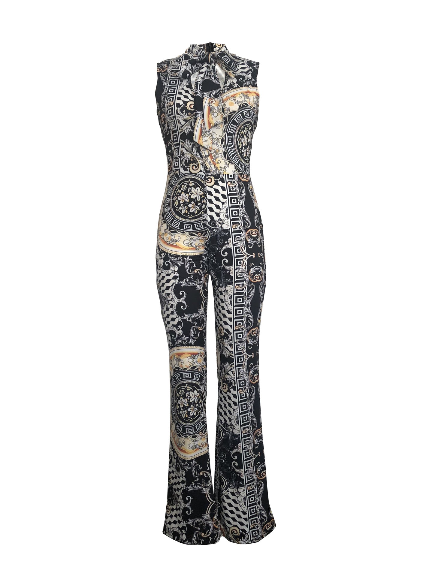 Printed sleeveless women's jumpsuit