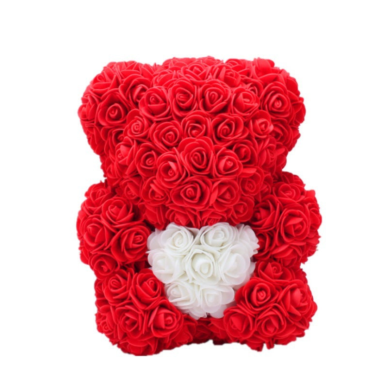 Rose Bear Eternal Flower PE Foam Bear 25cm Valentine's Day Gift