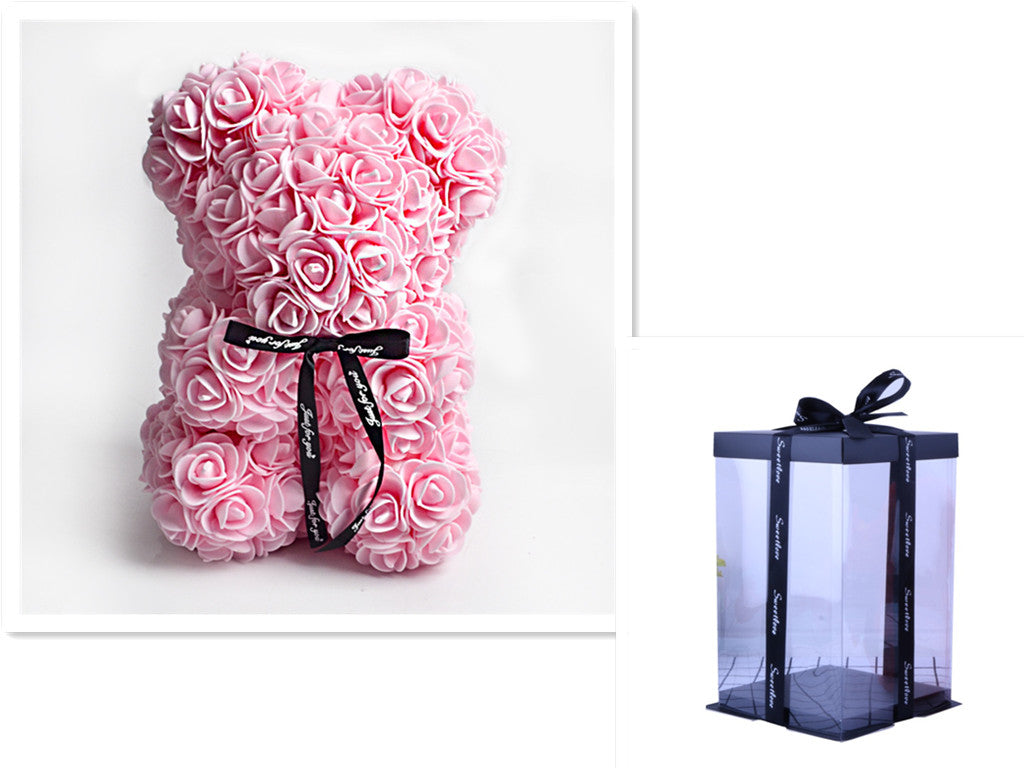 Rose Bear Eternal Flower PE Foam Bear 25cm Valentine's Day Gift