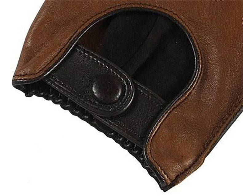 Men's Leather Driving Touch Screen Gloves