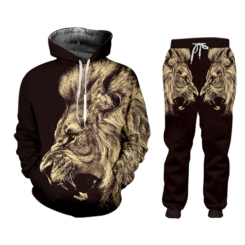 Casual Men's Tracksuit Hoodie Pants 3D Image