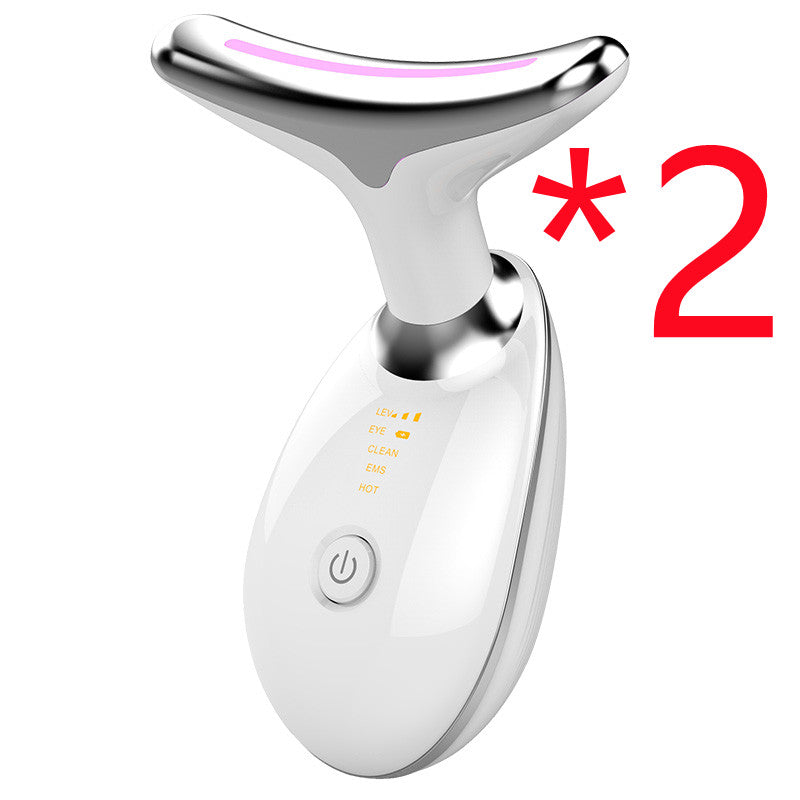 EMS Thermal Neck Lifting And Tighten Massager Electric Microcurrent Wrinkle Remover LED Photon Face Beauty Device