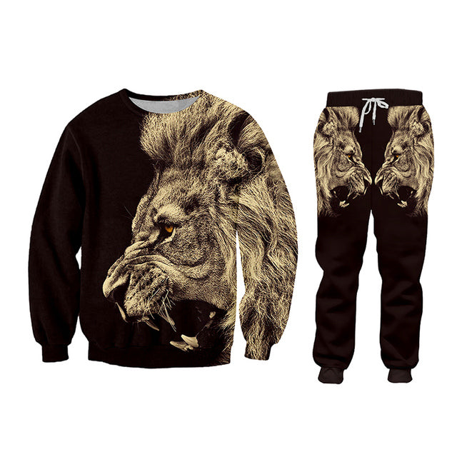 Casual Men's Tracksuit Hoodie Pants 3D Image