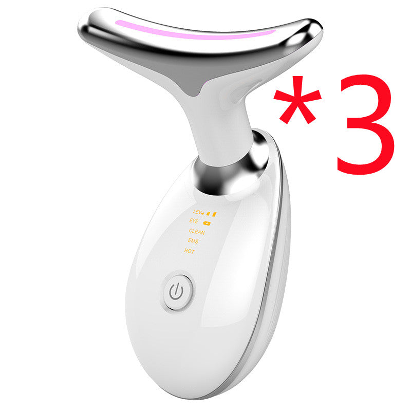 EMS Thermal Neck Lifting And Tighten Massager Electric Microcurrent Wrinkle Remover LED Photon Face Beauty Device