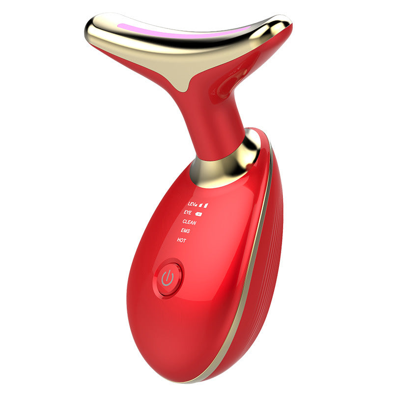 EMS Thermal Neck Lifting And Tighten Massager Electric Microcurrent Wrinkle Remover LED Photon Face Beauty Device