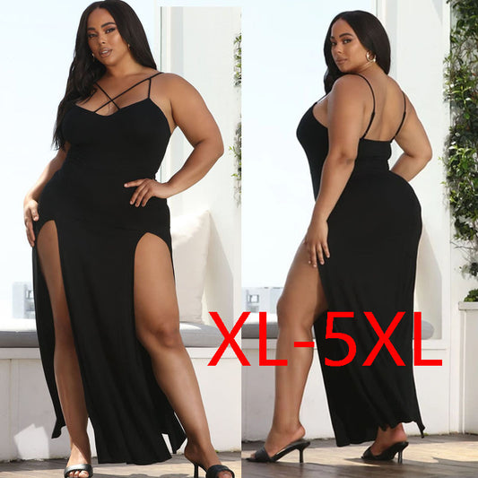 Plus Size Women Dresses Summer Sling Big Dress