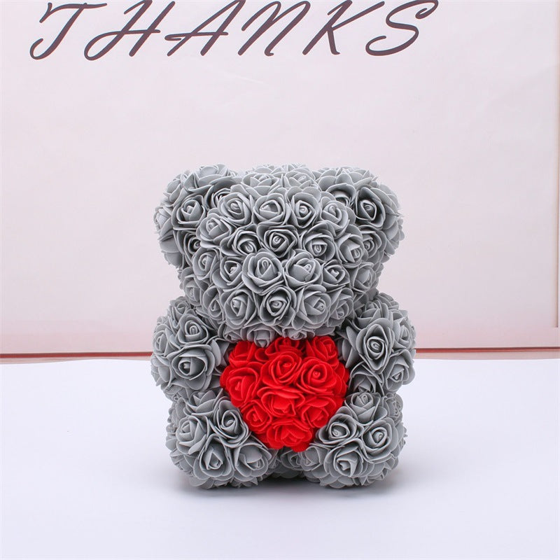 Rose Bear Eternal Flower PE Foam Bear 25cm Valentine's Day Gift