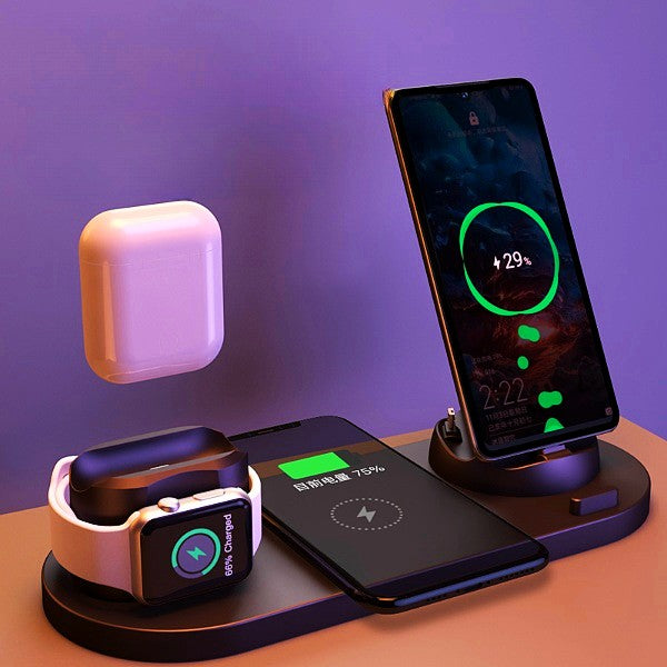 Wireless Charger For IPhone14 13 Fast Charger For Phone Fast Charging Pad For Phone Watch 6 In 1 Charging Dock Station